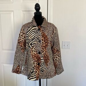 Analogy animal print button up jacket.